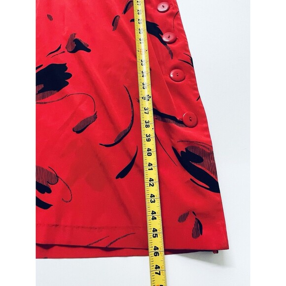 On The Rocks Vintage Red Black Graphic Print‎ 80s Secretary Dress Womens 7 8 - Picture 11 of 13